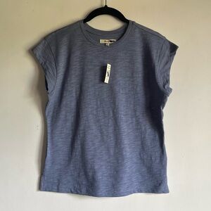 NWT Madewell Slub Crewneck Muscle Tee Size XS Storm Cloud Blue T-Shirt $32 NO573